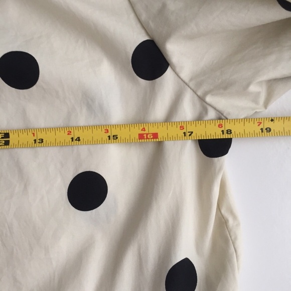 NWOT New Oversized Polka Dot Dress Parachute Puff Sleeve Ecru Black Midi Maxi XS - Picture 9 of 10